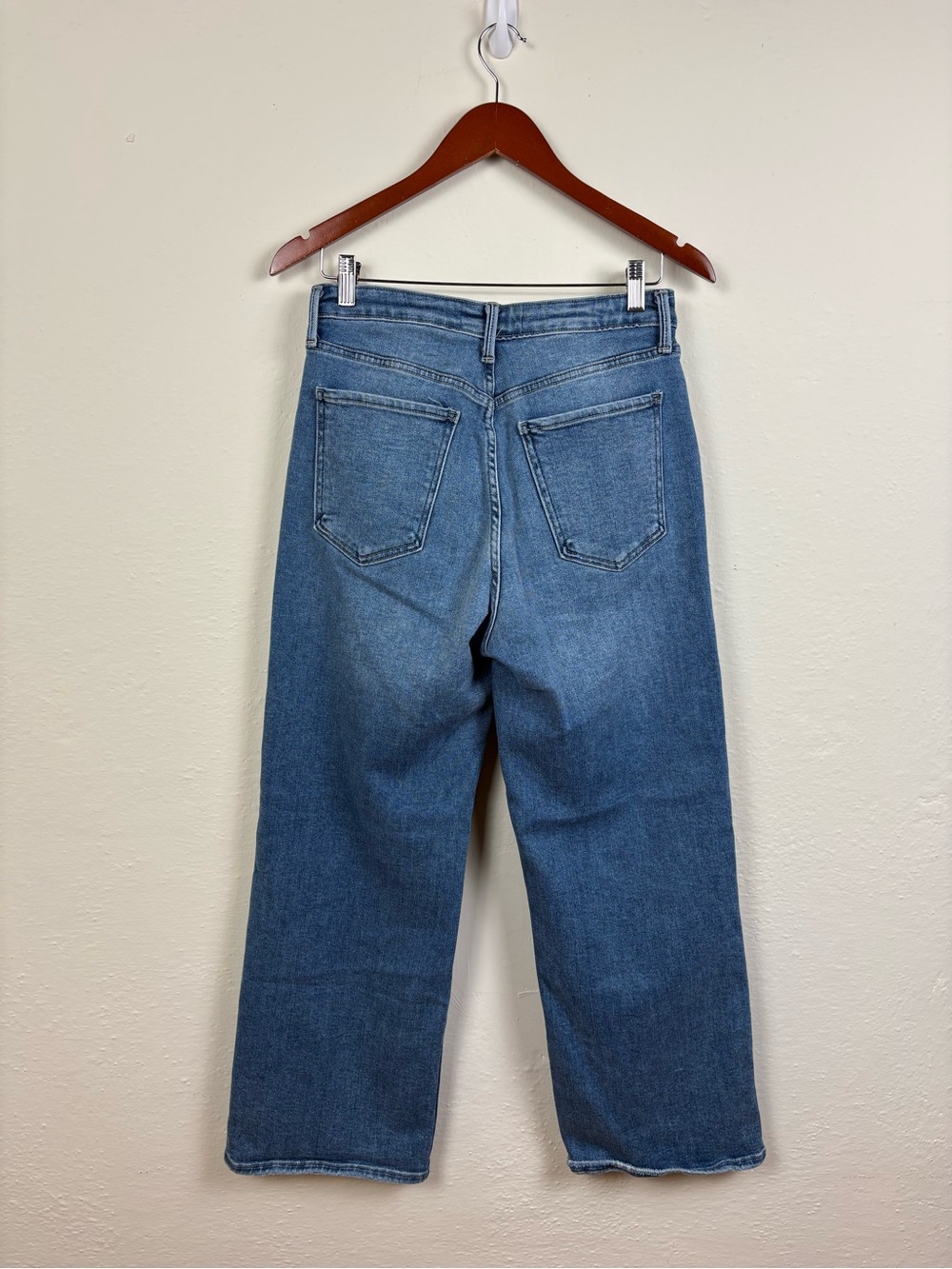 Just Black Denim 29 The Patch Pocket Wide Leg Stretch Blue Jeans High Rise - Picture 4 of 10